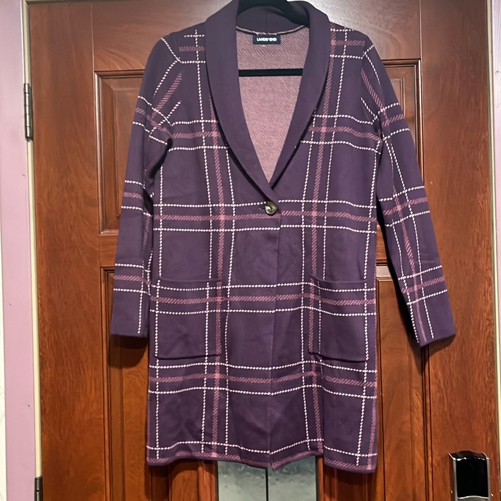 PLAID PRINT CARDIGAN